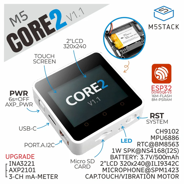 5位：M5Stack Core2 v1.1